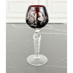 VTG Imperlux Germany Amethyst Burgundy Sherry Cordial Cut Crystal Glass 5 1/4"